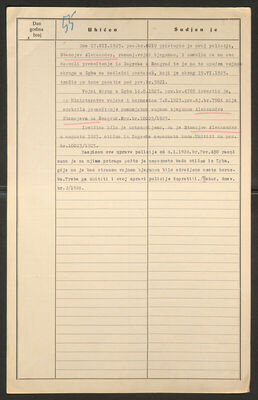 Stanojev, Aleksandar, 1901. Policijski karton