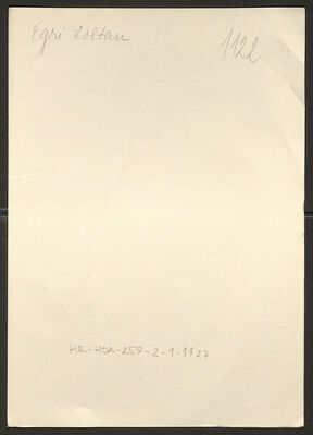 Egri, Zoltan, 1899. Policijski karton