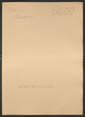 Vlašić, Elizabeta, 23.12.1913. Policijski karton