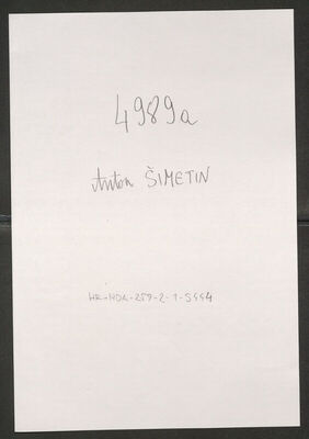 Šimetin, Anton, 24.9.1900. Policijski karton