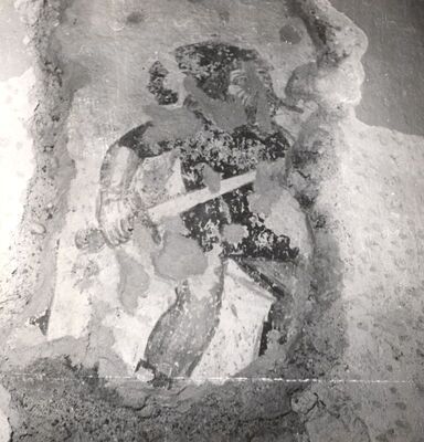 Volavje - Crkva Blažene Djevice Marije Volavske (Sniježne), freska na južnom zidu