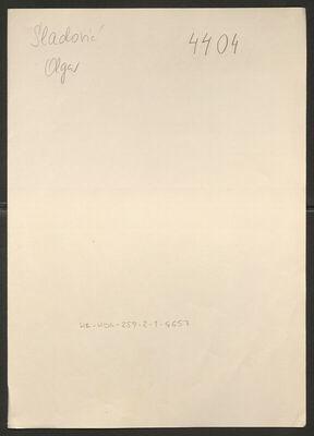 Sladović, Olga rođ. Maček, 31.12.1912. Policijski karton