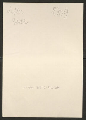 Lefler, Berta, 31.12.1872. Policijski karton