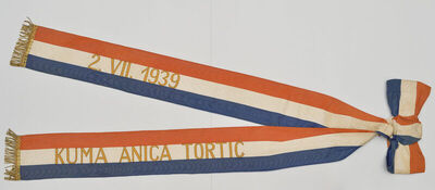 Zastavna vrpca sa zastave društva „Hrvatsko srce“ - Retfala