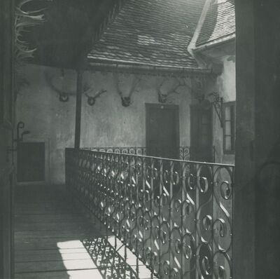 Trakošćan - unutarnje dvorište, željezna ograda