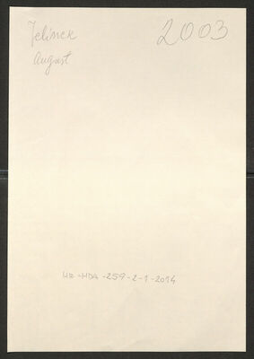 Jelinek, August, 14.10.1894. Policijski karton