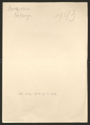 Bornstein, Štefanija, 18.3.1891. Policijski karton