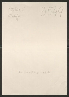 Pavlović, Andrija, 19.3.1908. Policijski karton