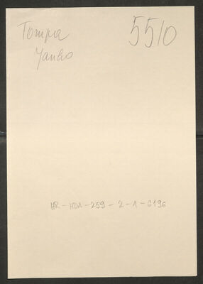 Tompa, Janko, 5.5.1924. Policijski karton