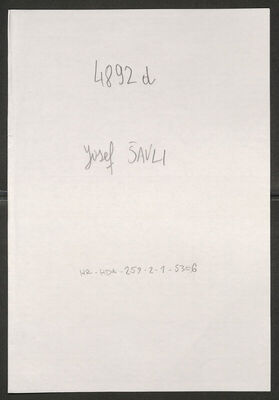 Šavli, Josef, 28.3.1909. Policijski karton