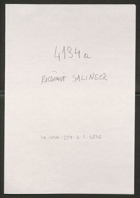 Salinger, Krešimir, 1.9.1915. Policijski karton