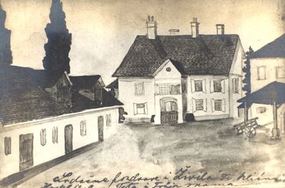 Kostel Pribićki - Dvor Kukuljević, akvarel