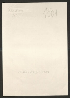 Goldstein, Lola, 14.6.1908. Policijski karton