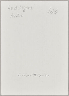 Avdibegović, Avdo, 5.5.1899. Policijski karton