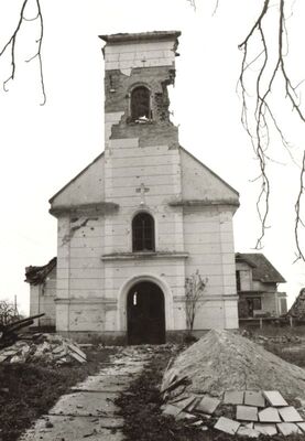Lijevo Sredičko - Crkva Uznesenja Blažene Djevice Marije, ratna oštećenja