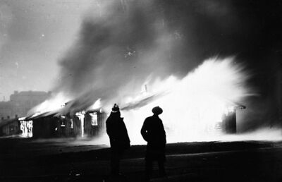 Zagreb (Klaićeva ulica) - Ciglana, barake u plamenu