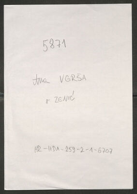 Verša, Ana rođ. Zenić, 6.10.1898. Policijski karton