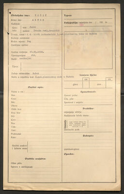 Tičić, Anton, 29.11.1910. Policijski karton