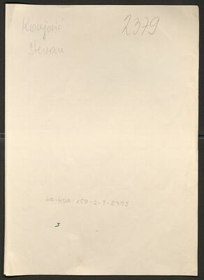 Konjović, Stevan, 4.12.1913. Policijski karton