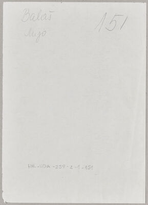 Balaš, Mijo, 7.12.1911. Policijski karton