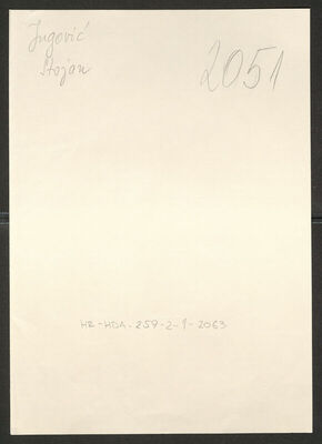 Jugović, Stojan, 1895. Policijski karton