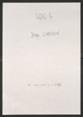 Starčević, Josip, 1904. Policijski karton