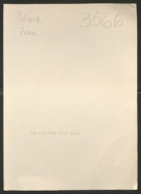 Pečnik, Ivan, 25.5.1907. Policijski karton