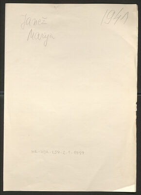 Janež, Marija, 23.11.1921. Policijski karton