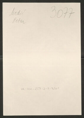 Medić, Petar, 8.6.1904. Policijski karton