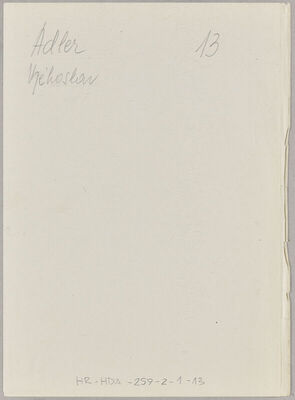 Adler, Vjekoslav, 1908. Policijski karton