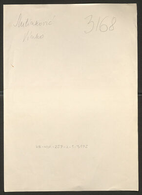 Milinković, Vinko, 19.3.1917. Policijski karton