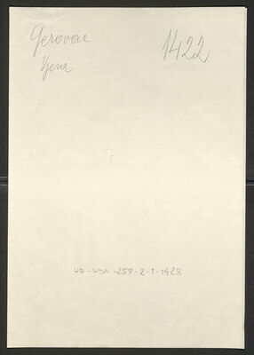 Gerovac, Vjera, 7.4.1930. Policijski karton