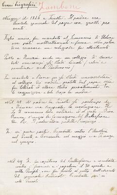 Cenni biografici Zamboni = Biografske crtice o Zamboniju, rukopis