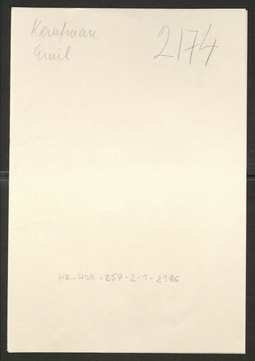 Kaufman, Emil, 26.2.1925. Policijski karton