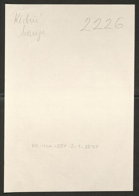 Kidrić, Marija, 1.11.1914. Policijski karton