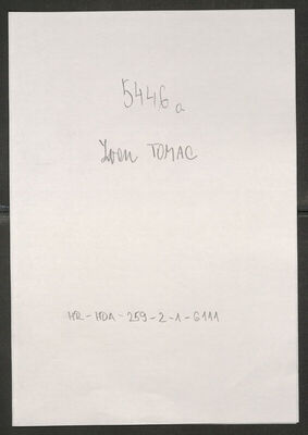 Tomac, Ivan, 16.9.1903. Policijski karton