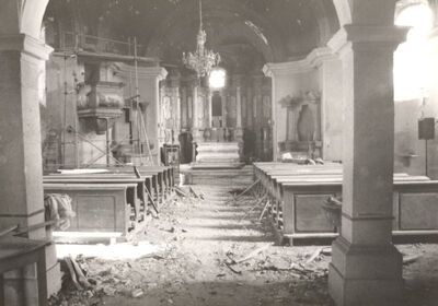 Pokupsko - Crkva Uznesenja Blažene Djevice Marije (sv. Ladislava), oštećena unutrašnjost
