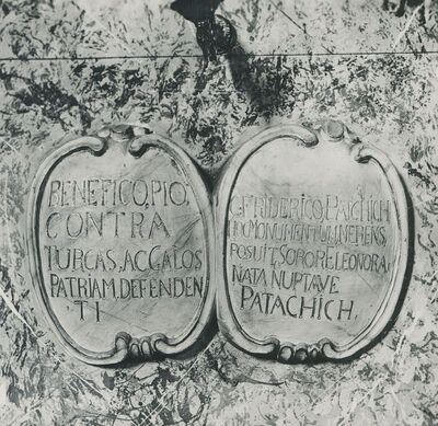 Vidovec - Crkva sv. Vida, grobna ploča Fridrika Patačića