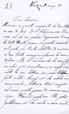 Br. 23 – Cara Amica! = Draga prijateljice!, pismo