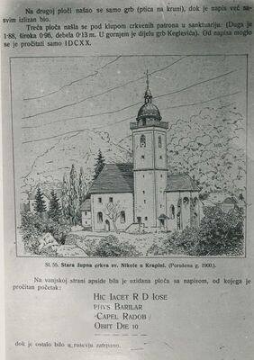 Krapina - Župna crkva sv. Nikole, grafički prikaz