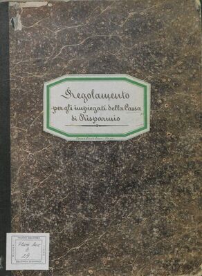 Regolamento per gli impiegati della Cassa di risparmio