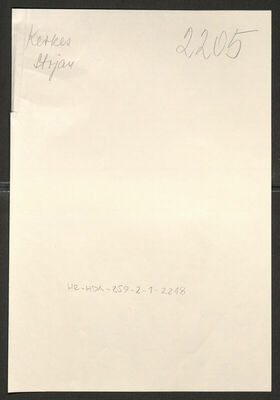 Kerkes, Stojan, 31.5.1923. Policijski karton