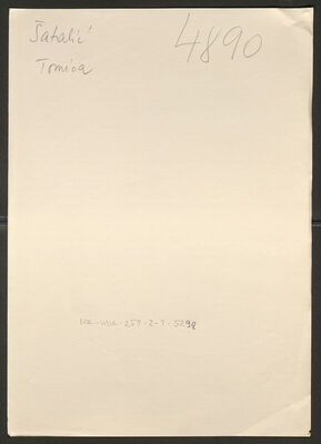 Šatalić, Tomica, 1889. Policijski karton