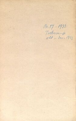 Trebovanje, listopad - prosinac 1933.