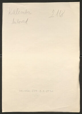 Kalember, Milorad, 1907. Policijski karton