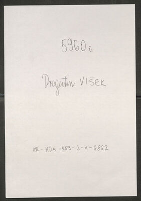 Višek, Dragutin, 5.3.1901. Policijski karton