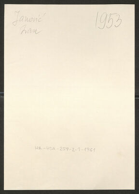 Janović, Ivan, 24.6.1883. Policijski karton