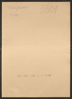 Tomljanović, Ruža rođ. Prpić, 1900. Policijski karton