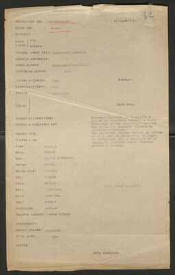 Standenmayer, Eugen, 1900. Policijski karton