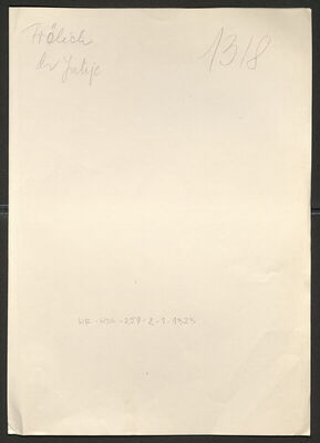 Frölich, Julije, 19.1.1890. Policijski karton